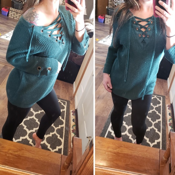 Sweaters - ❤ Lace up sweater